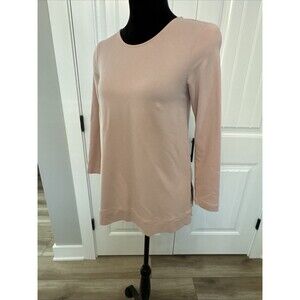 J.Jill Pure Jill Women's Scoop Neck Tunic Pima Cotton Shirt Soft Pink Size S P